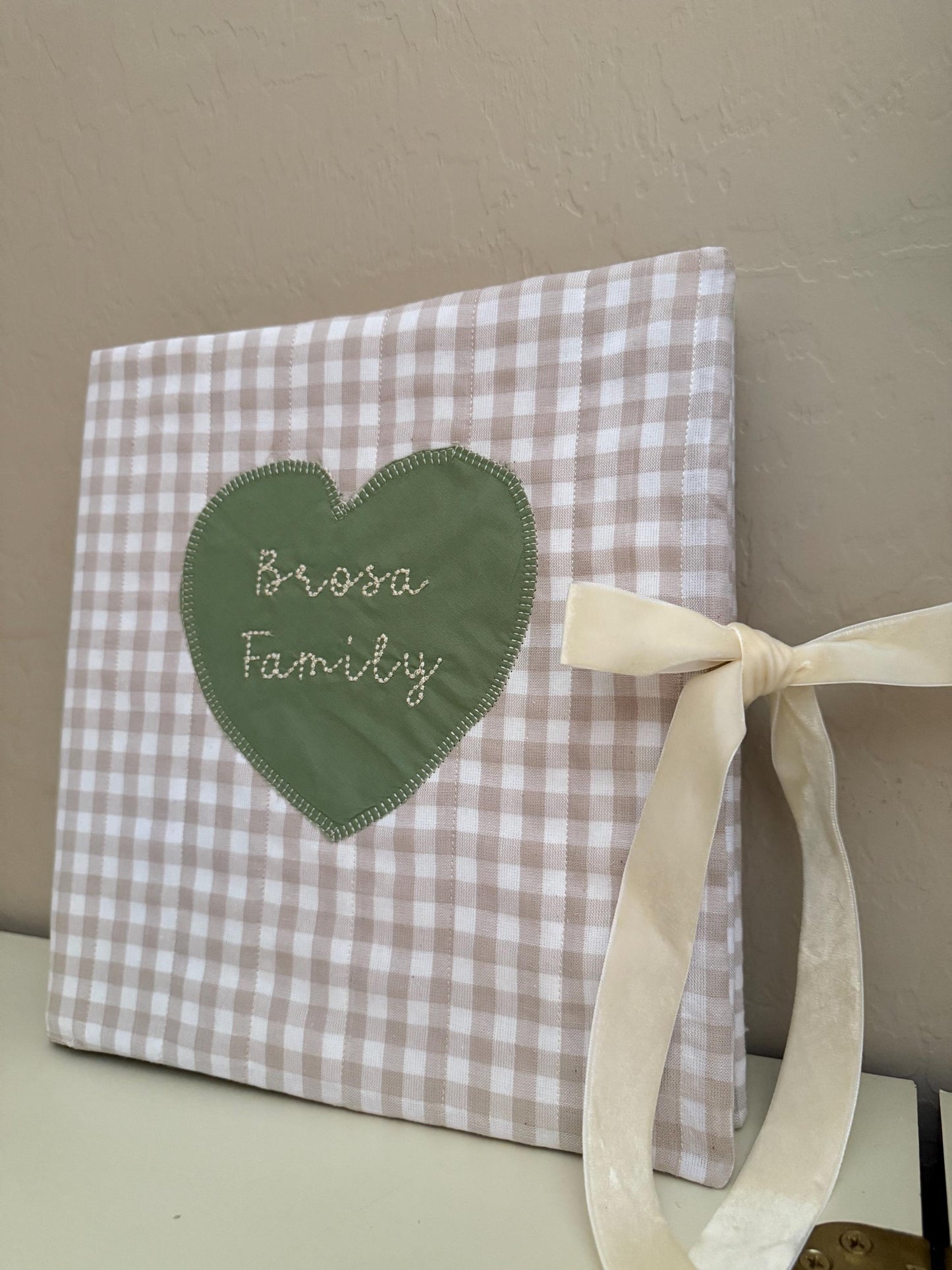 Personalized Embroidered Photo Album | Handmade Cotton Keepsake