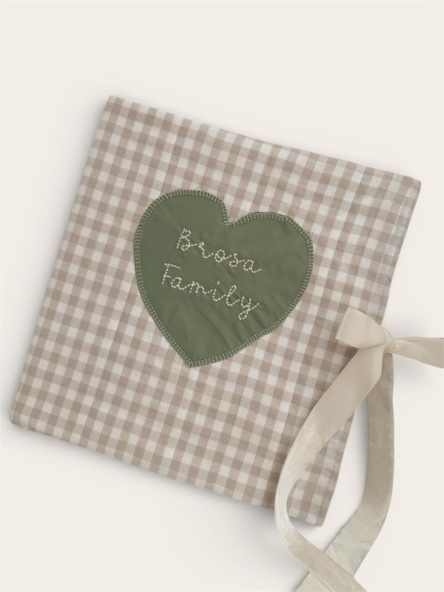 Personalized Embroidered Photo Album | Handmade Cotton Keepsake