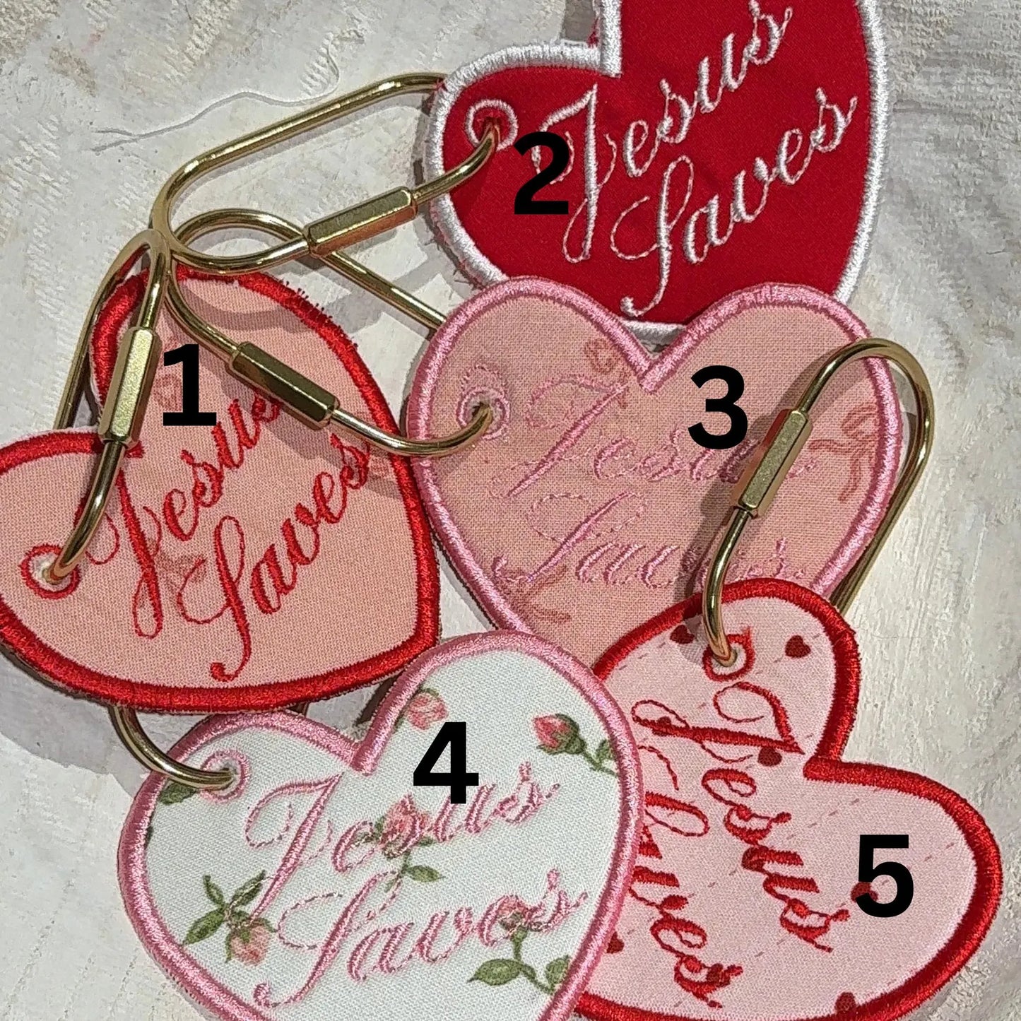 Embroidered Heart Bag Tag | Personalized Christian Keychain Gift